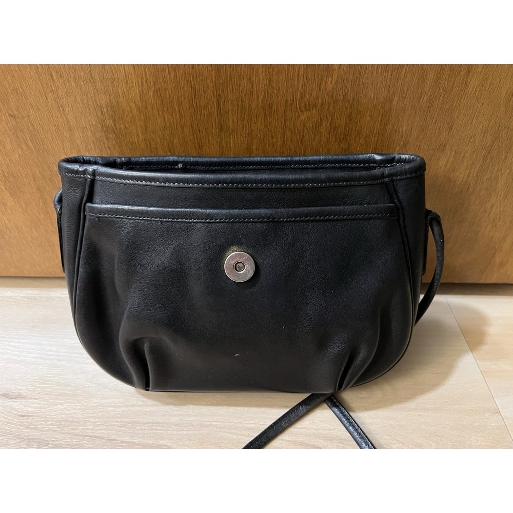 Vintage Coach Cafe 4111‎ Black Leather Crossbody Bag Made In Italy 1751-392 - Picture 10 of 16